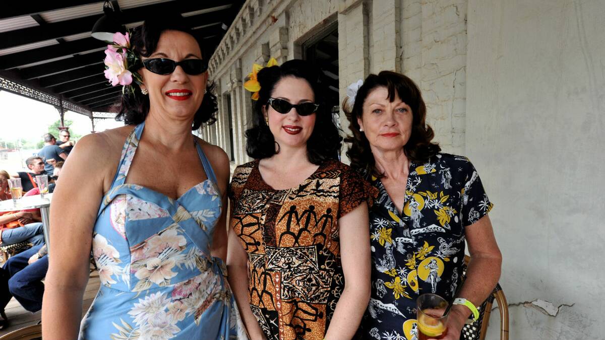 Carol Winsall, Maelissa Balazic and Christine McGovern at the Ballarat Beat Rockabilly Festival. PICTURE: JEREMY BANNISTER