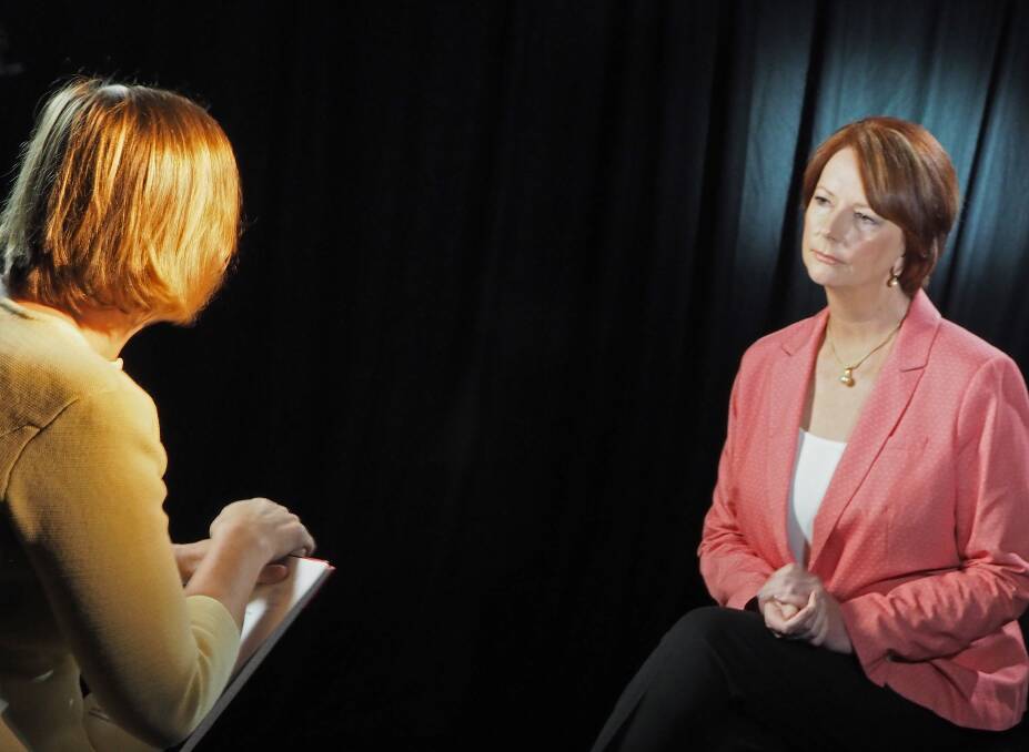 Sarah Ferguson speaks to Julia Gillard in The Killing Season. Pic supplied.