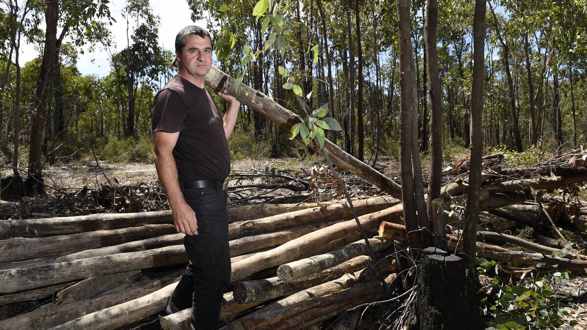 Ballarat bush squatter Nicholas Zounis vows to rebuild underground after his makeshift home was destroyed. PICTURE: JUSTIN WHITELOCK