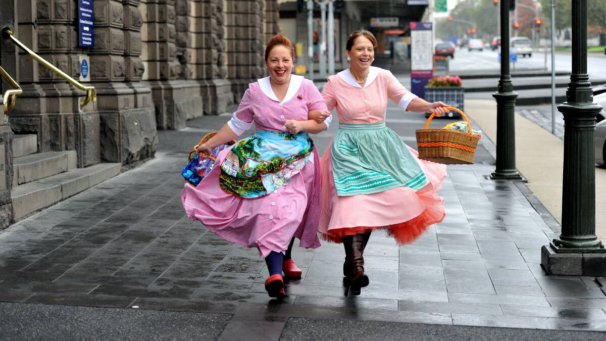 Morgan Wills and Heather MacLeod from the Ballarat Apron Festival are looking forward to Heritage Weekend. PICTURE: JEREMY BANNISTER