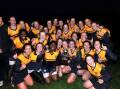  The Ballarat Grammar team celebrates after winning the Ballarat Associated Schools senior girls’ premiership. PICTURE: JEREMY BANNISTER