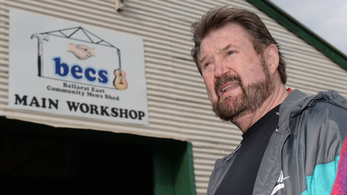 Derryn Hinch at Ballarat East Community Men’s Shed on Monday. PICTURE: KATE HEALY