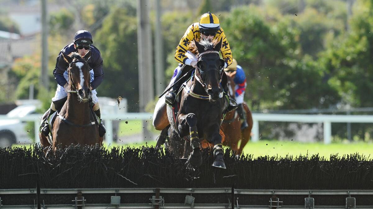 Gotta Take Care (John Allen) jumps to victory in the Galleywood Hurdle. PICTURE: GETTY IMAGES