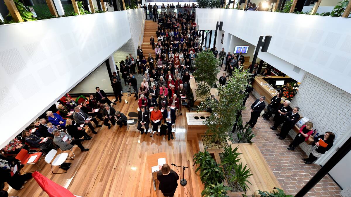 A crowd gathers for the official opening of Ballarat Community Health’s new Lucas centre. 
PICTURE: JEREMY BANNISTER