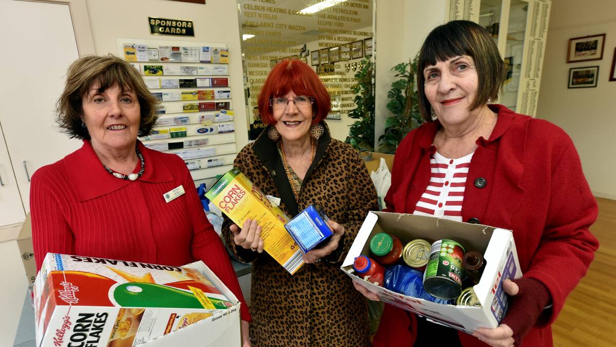 New Generation Probus Club vice-president Robyn Walker, Shirley Fryer and Heather Annand with their donations for the Christmas in July appeal. PICTURE: JEREMY BANNISTER
