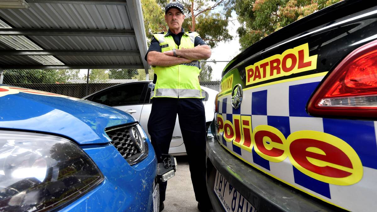 Senior Sergeant Pat Cleary, of the Ballarat Highway Patrol, is surprised at the speeds checked on the highway. PICTURE: JEREMY BANNISTER