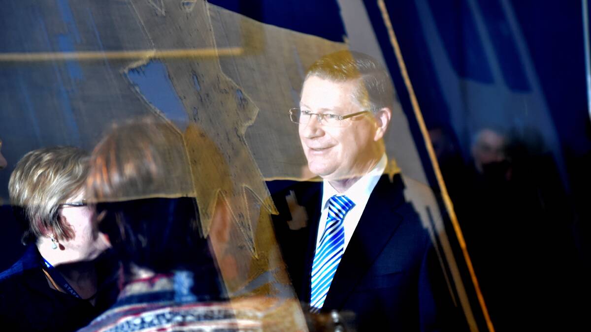 Premier Denis Napthine smiles when announcing funding to celebrate the 160th anniversary of the Eureka Rebellion.