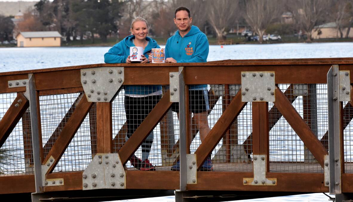 Jess Heard and Ellis Smith will lead Monday's Run4Tommi run, walk or ride around Lake Wendouree. Jess's son Tommi died two years ago from Tay-Sachs Disease. PICTURE: Jeremy Bannister