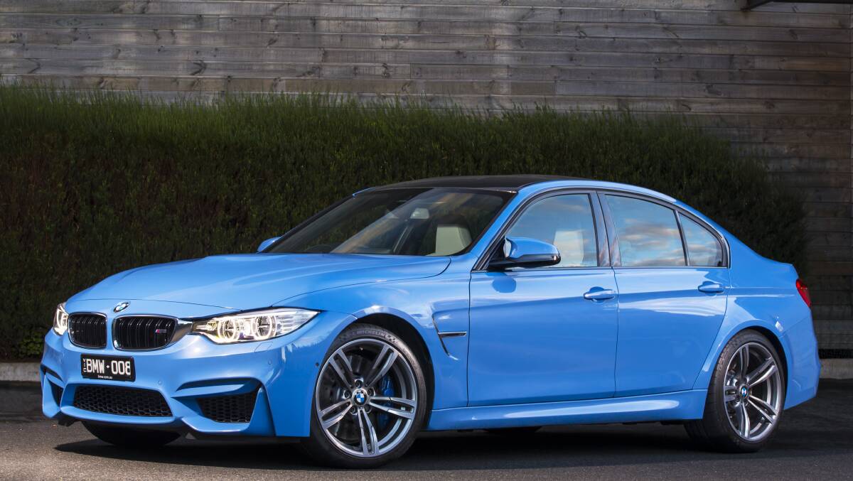 The BMW M3 in spectacular blue. However, a BMW sold in Ballarat is more likely to be white or silver. 