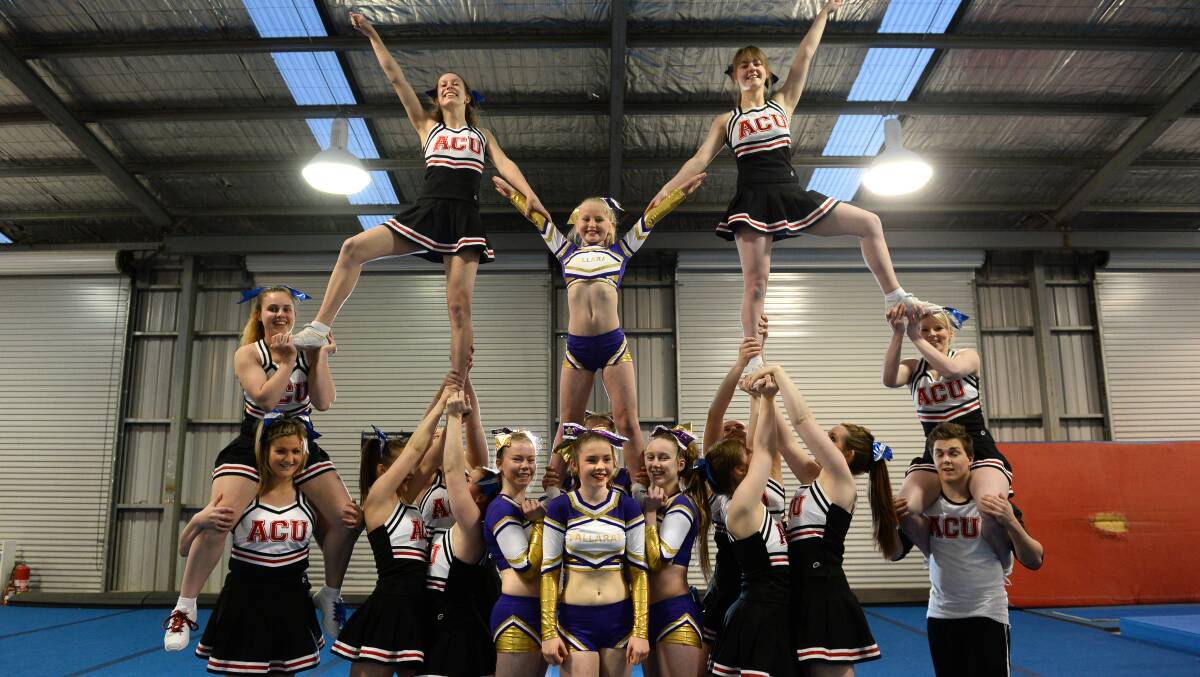 Ballarat Cheerleading teen and university teams. Photo: Adam Trafford