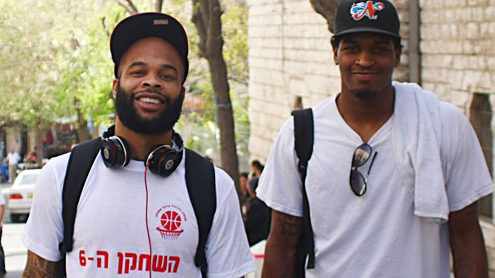 TEAMING UP: Roy Booker and Gregg Thondique when they were teammates in Israel.