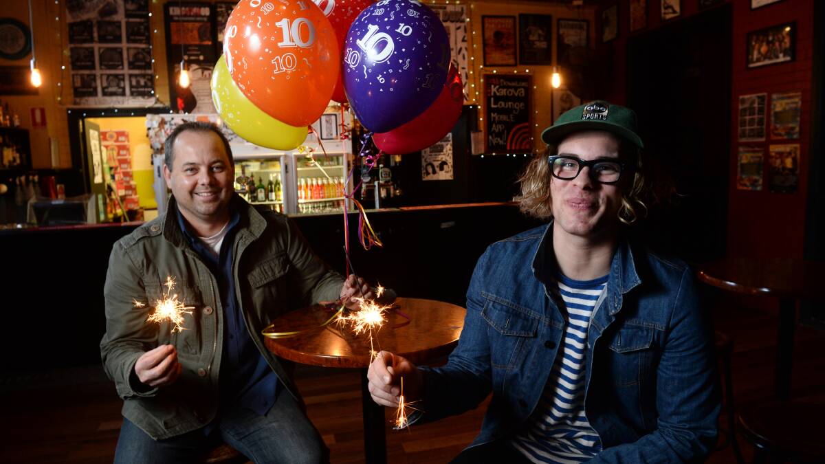 Karova Lounge manager Lachie Anderson and owner Gary Wilson are looking forward to celebrating the entertainment venue’s 10th anniversary.