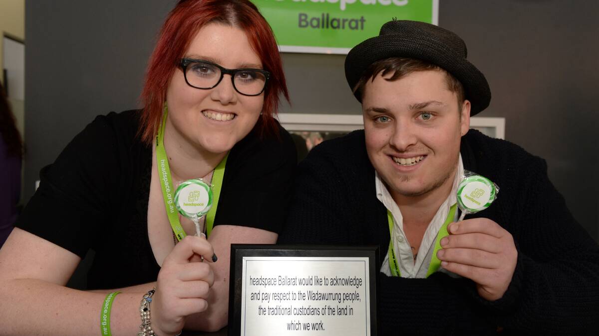 FILE PIC: Heather Pearce and Alex Rose (from the Youth Reference Group at Headspace Ballarat.