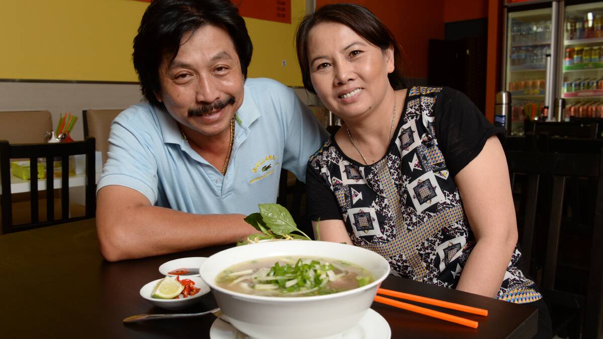 Ballarat Vietnamese Noodle House Chef Peter Dang and owner Chau Ngoc Anh. PICTURE: KATE HEALY