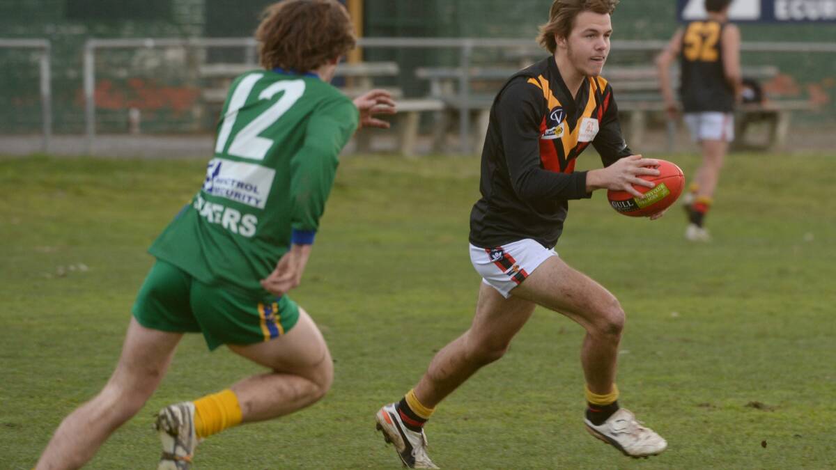 Bacchus Marsh’s Logan Blundell (right) and Angus Kirby for Lake Wendouree have both been integral in their side’s strong start to the year.