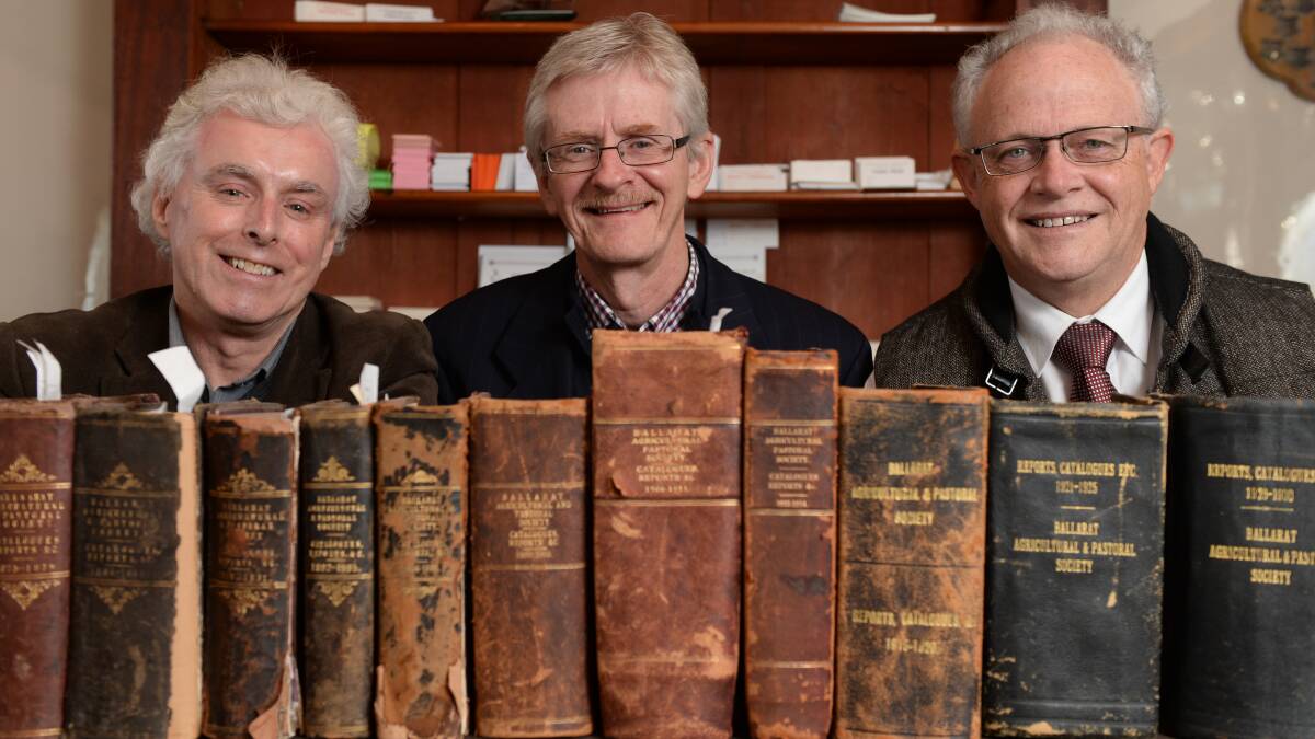 Gold Museum curator Roger Trudgeon, Ballarat Agricultural and Pastoral Society president Phil Franklin and director Gerard Ballinger.