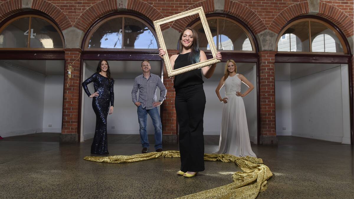 Rebekah Robertson, Stefan Batstra, Renee Radulovic and Jess Sculley pose for the bridal expo, to be held at the Mining Exchange next Friday night.