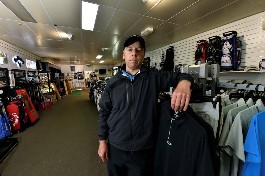 Targeted: Golf City Ballarat owner Ben Roberts after almost $20,000 worth of stock was stolen from his business. PICTURE: JEREMY BANNISTER.