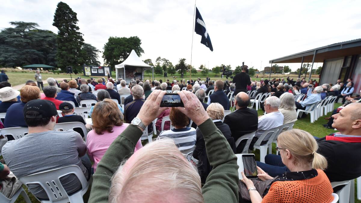 The audience at the Eureka memorial service on Wednesday. Picture: JEREMY BANNISTER