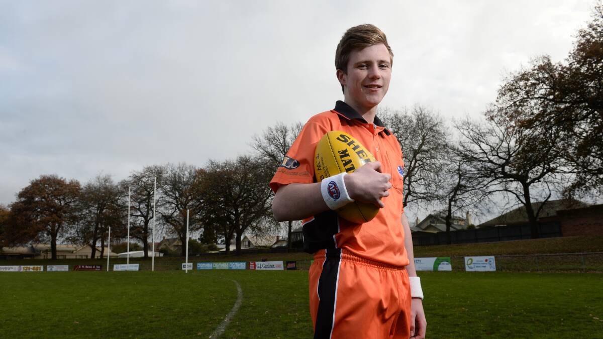 Tom Lyon, 15, is the youngest central umpire to do a BFL game, overseeing the Melton South v Ballarat game this weekend. 