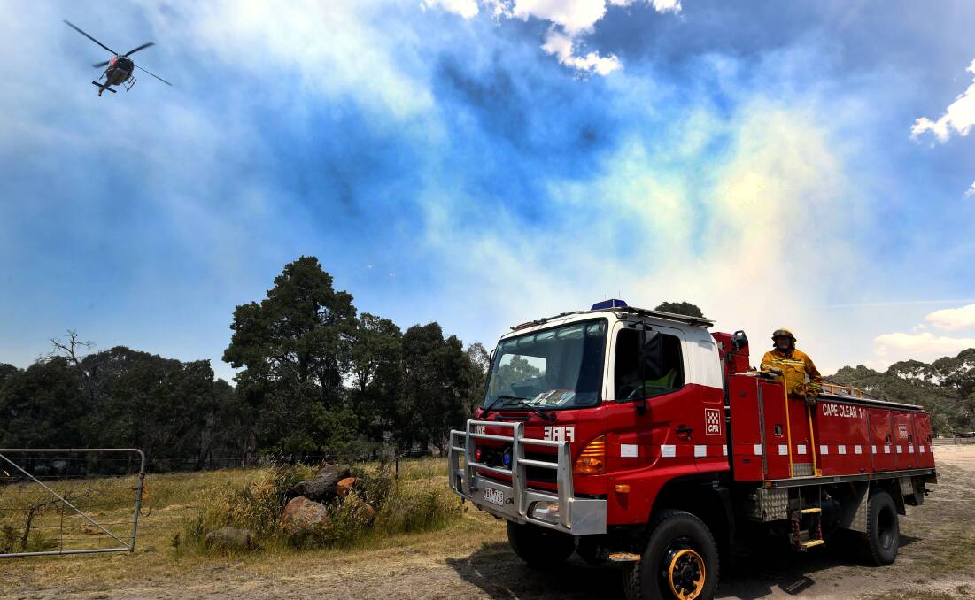 CFA crews faught the fire at Scarsdale for more than 24 hours before it was declared safe. Picture: Lachlan Bence. 