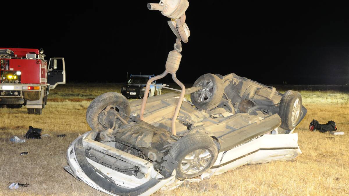 WRECKED: The car was left completely totalled after the smash on New Year's Eve. 