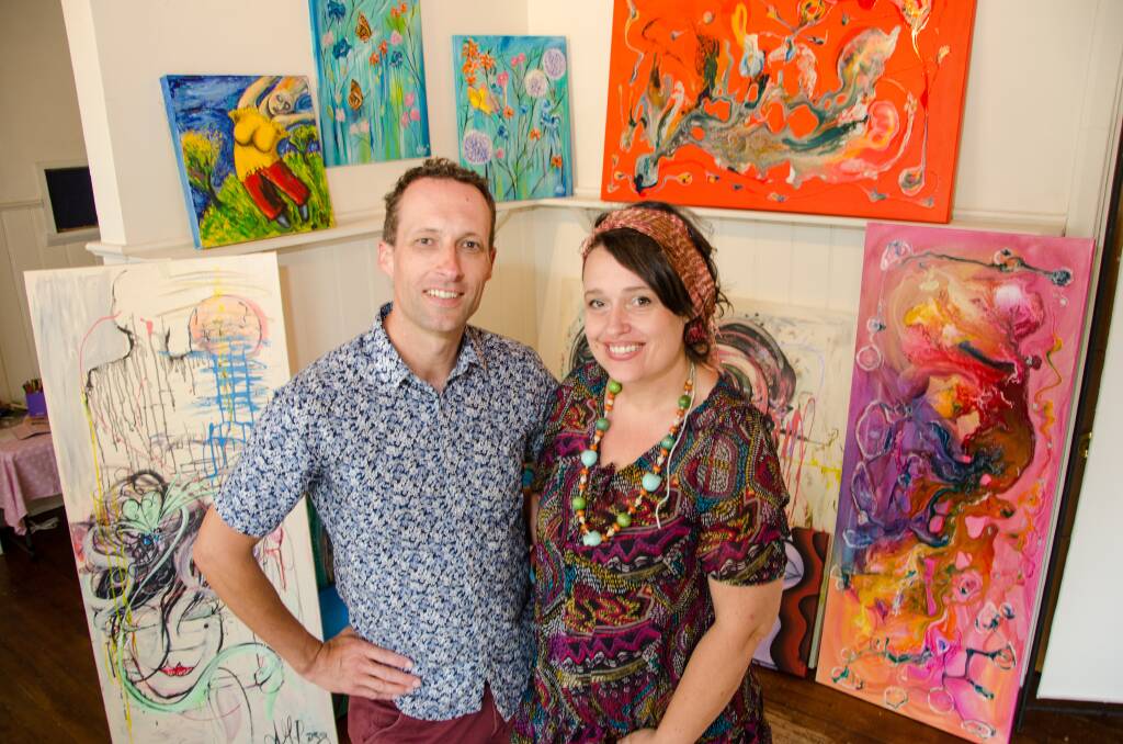 ARTISTIC: Artists couple Mark and Annie Ross i their new gallery space. Picture: Victoria Stone-Meadows.