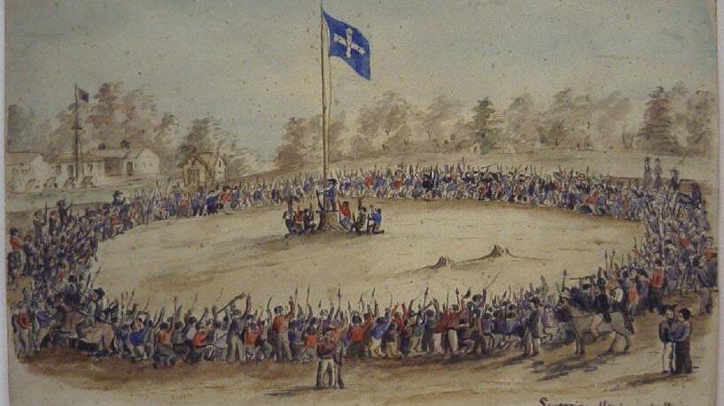 The iconic image of the Eureka uprising from the Art Gallery of Ballarat