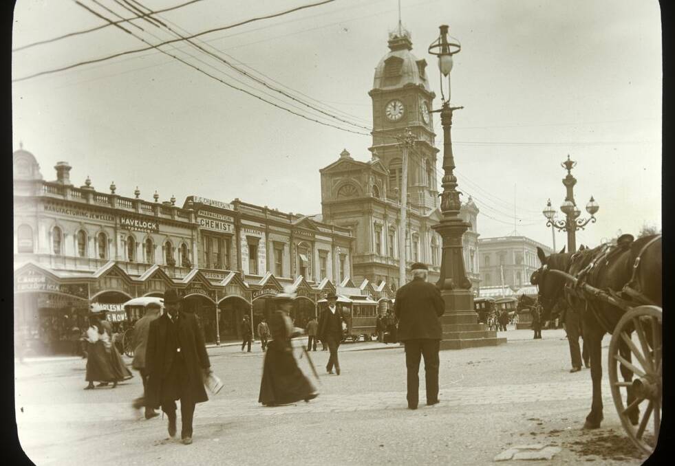 Gentler Age: The 1890's when the fastest thing moving down Sturt Street was the bicycle. Max Harris Collection