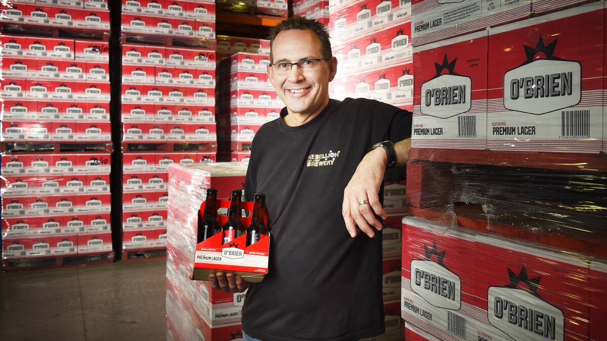FIRST:  Ballarat brewery 'Rebellion' owner co-director Andrew Lavery. The brwer is now the largets brewer of gluten free beer.