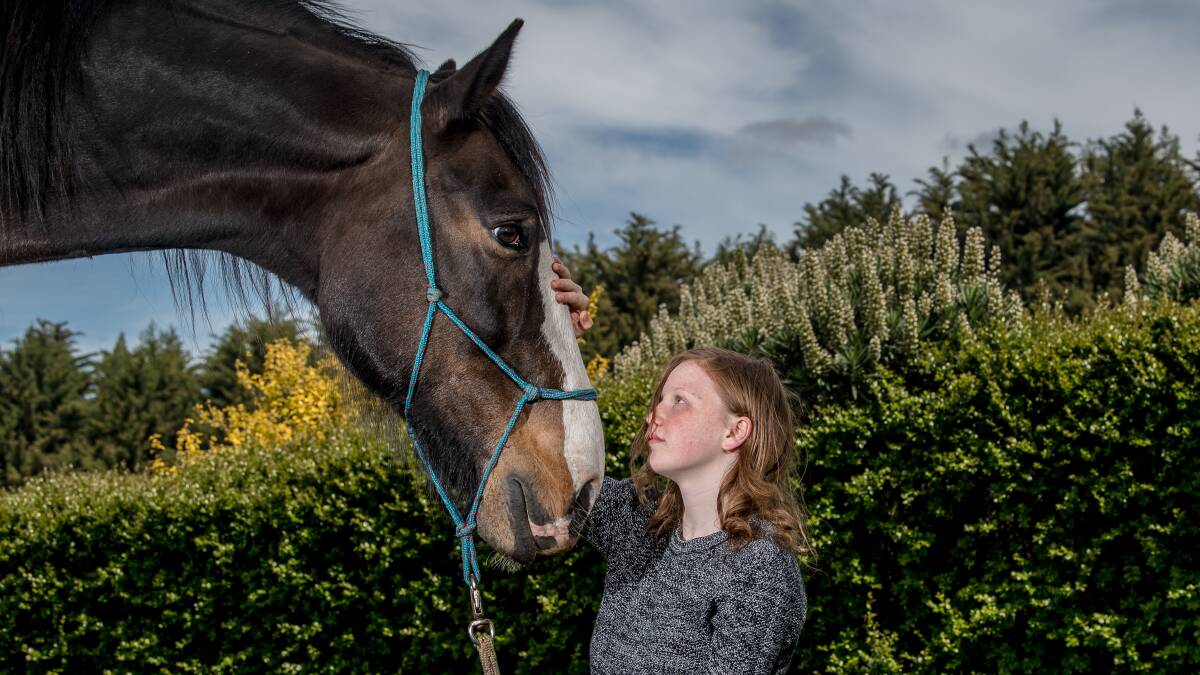 Shamanii has suffered domestic violence and is now doing equine therapy.  Picture: Justin McManus