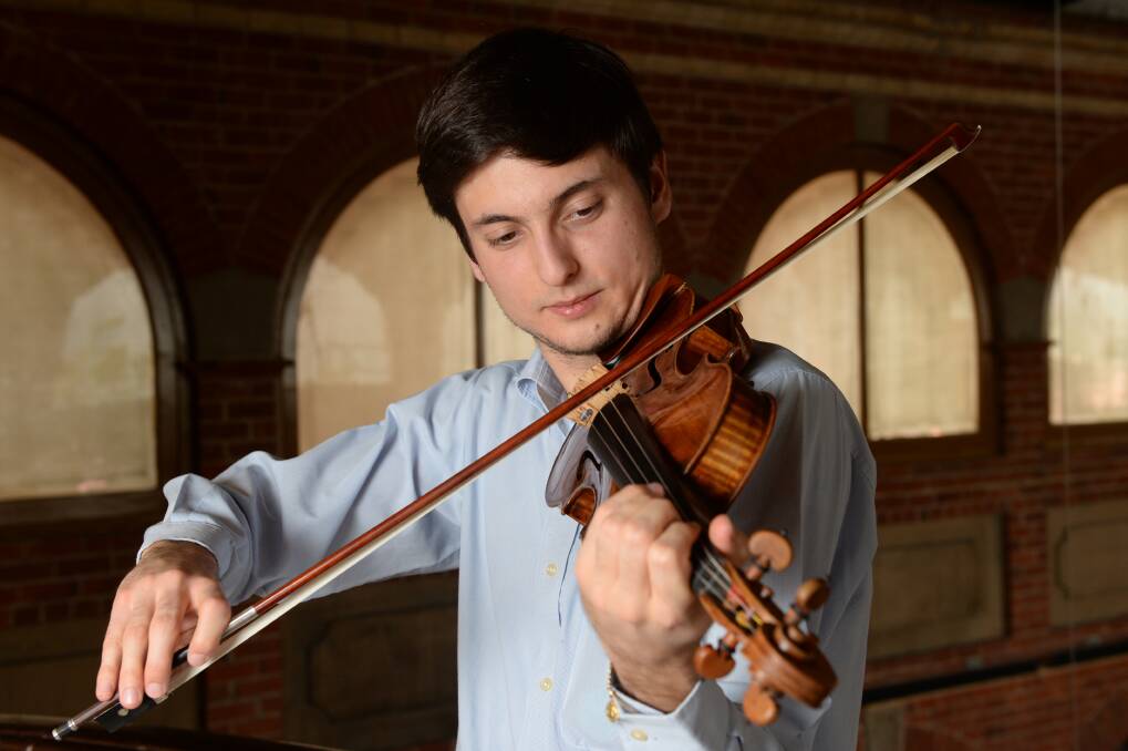 Young violin prodify Paolo Tagliamento entranced the audience on Sunday night