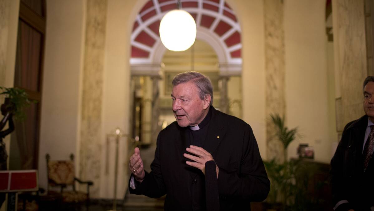 Cardinal Pell in Rome last year after Royal commission hearings