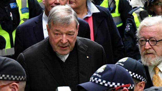 George Pell leaves the Melbourne Magistrates Court in October. Photo: Joe Armao 