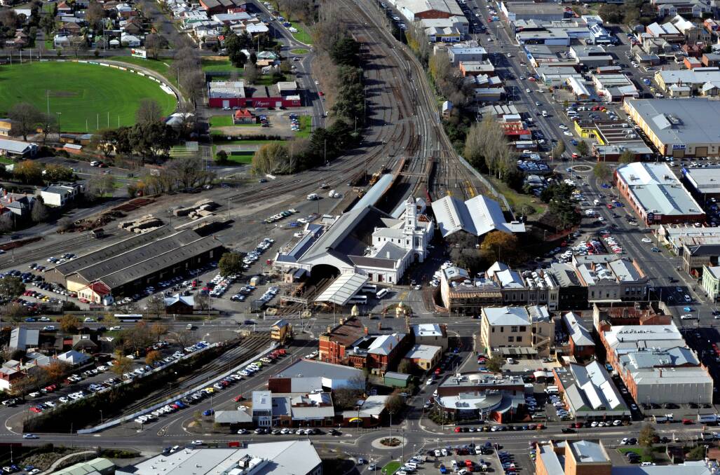 Aerial photos of the railway precinct show how much potential the large tract of innner Basllarat has