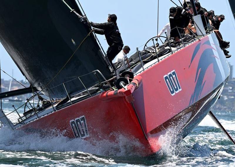 The weather may favour supermaxis like Andoo Comanche during 2022's Sydney to Hobart race. Picture by Dan Himbrechts/AAP