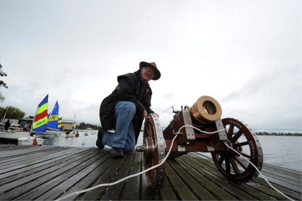 Chief cannoneer Nick Smith at the Ballarat Yacht Club's season opening. Picture: Jeremy Bannister