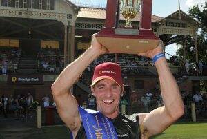 GREAT DAY: Matthew Eddy with his Maryborough Gift trophy yesterday.