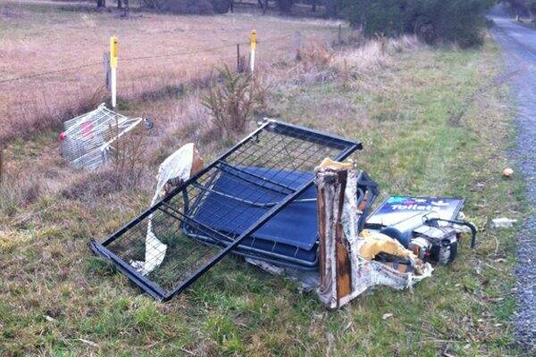 This photo of rubbish along Finches Road at Smythes Creek was sent in by local resident Bryan Kirby on his iPhone.