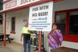 NO BEER: Britannia Hotel publicans David Kolevas and Carolyn Trudgeon won't be pulling a cold beer for a while.
