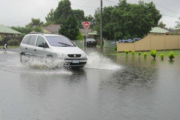 Water over the road in Jasmine Drive, Delacombe. Picture: Dellaram Jamali
