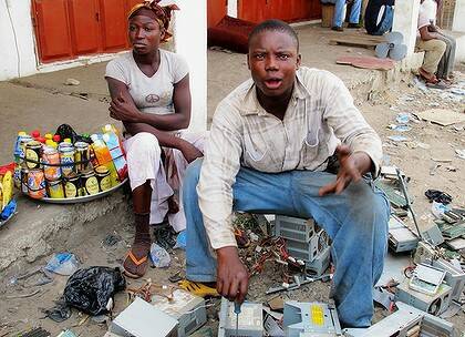 Computers being stripped in Ghana.