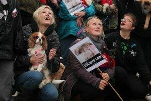 Opponents of the puppy farm at Saturday's march.