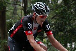 SETTING THE PACE: Ballarat’s Rhys Gillett during the under-23 road race yesterday.