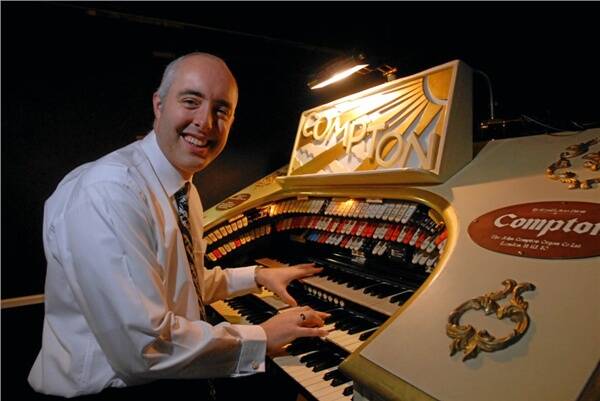 SOUND OF MUSIC: Thomas Heywood plays the Compton organ at Her Majesty's Theatre on Saturday. Picture: Dominic O'Brien