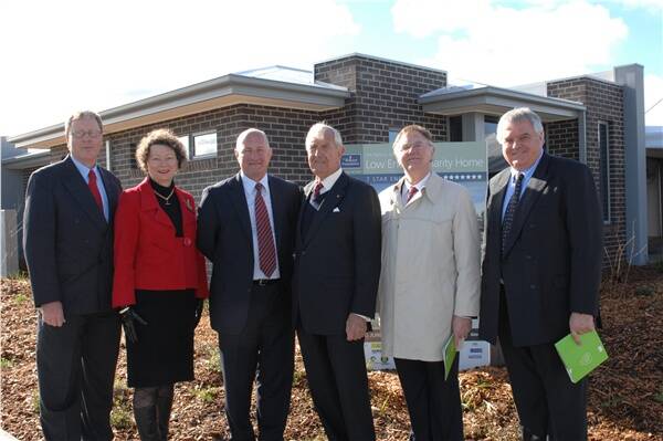 COMPLETE: At the official opening yesterday are, from left, Ballarat Foundation CEO Noel Trengove, Foundation for Regional and Rural Renewal CEO Sylvia Admans, Integra Group managing director Andre Agterhuis, FRRR chairman Ian Sinclair and University of Ballarat Deputy Vice Chancellors Wayne Robinson and Terry Lloyd.