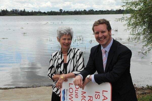 City of Ballarat mayor Judy Verlin and growth and economy director Jeff Pulford announce the return of power boats to Lake Wendouree. Picture: Jeremy Bannister