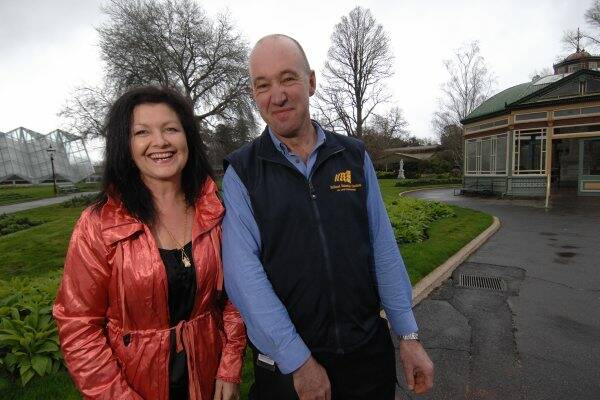 HERITAGE: Cr Samantha Macintosh and gardens curator Peter Marquand enjoy the gardens. Picture: Adam Trafford