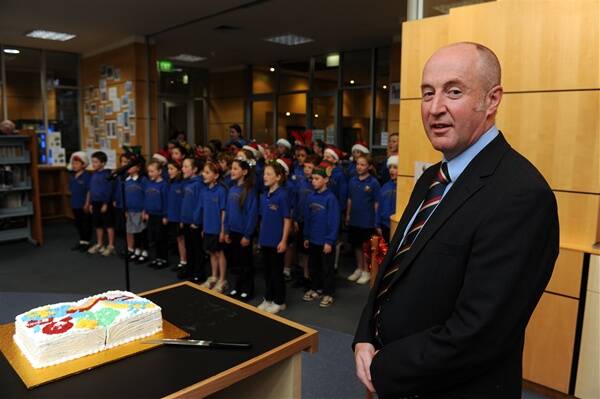 CELEBRATION: The Pleasant Street Primary School Choir performs, before Councillor Mark Harris officially re-opened the Ballarat Library after its recently completed refurbishment. Picture: Lachlan Bence