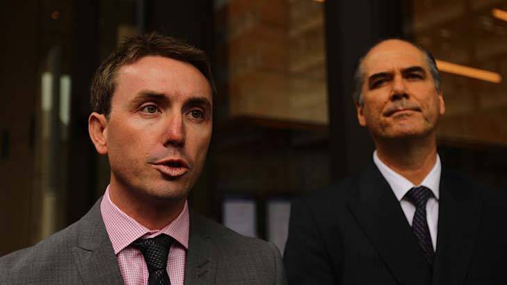 James Ashby with lawyer Michael Harmer. Photo: Kate Geraghty